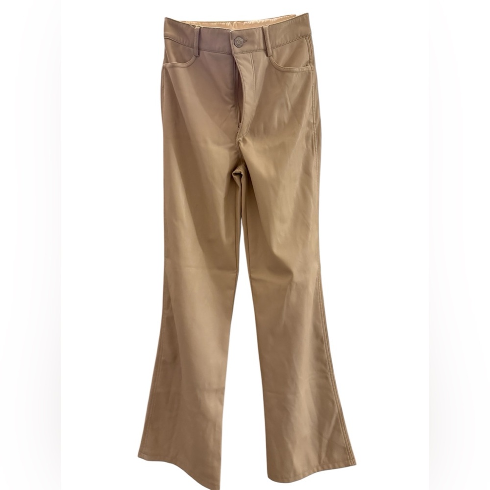 Women’s Garage Cream/Tan Faux Leather Pants